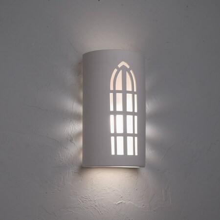Luxury Lighting Vestry 13in. Ceramic Outdoor Wall Light, Paintable White Bisque 411-67-W-u/d-7-17
